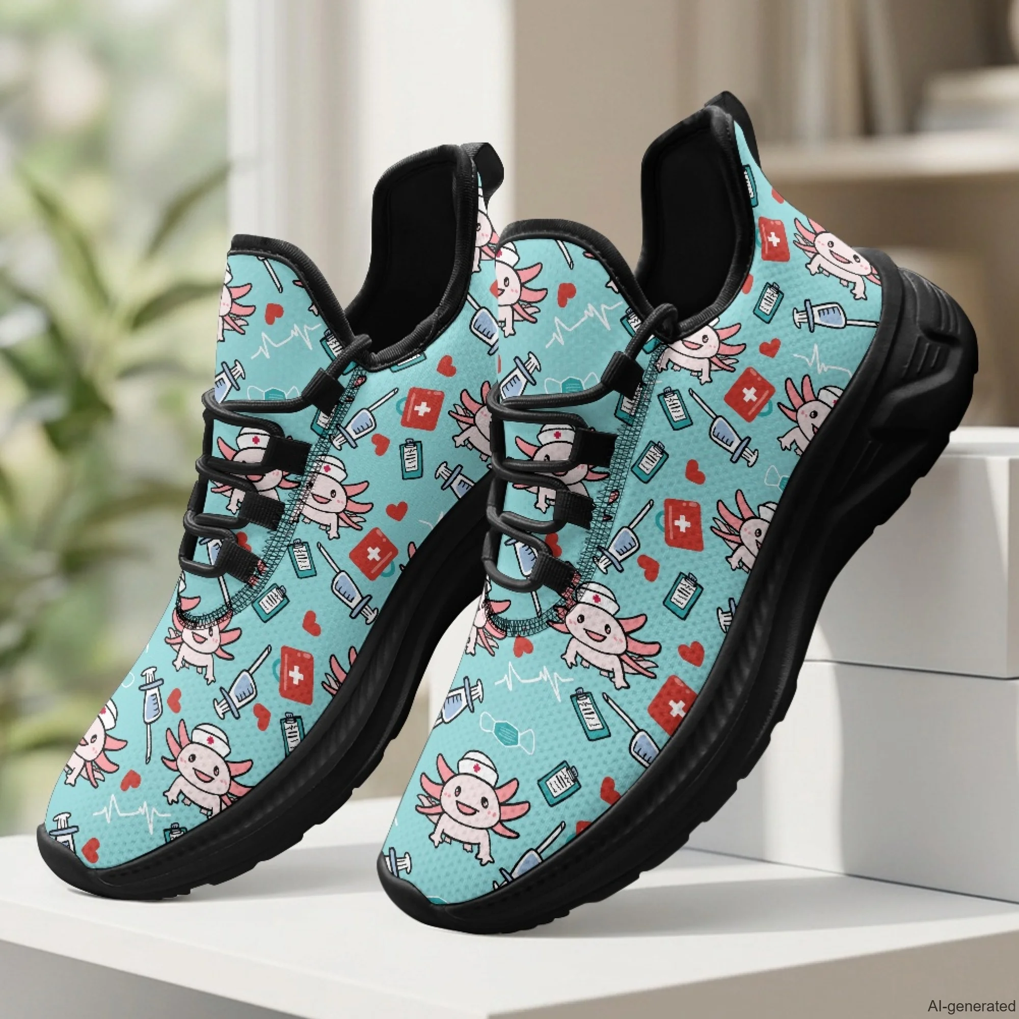 XIXIRIMIDO Womens Walking Shoes Nurse Shoes Nurse Sneakers Mens Gym Sports Casual Fashion Shoes Medical Pattern Shoes 35-48