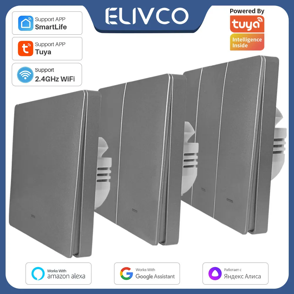 No Neutral Wire Required Tuya Smart Wifi Switch 220V Wall Light Push Button Switch Smart Lfie Alexa Google Home Yandex Alice