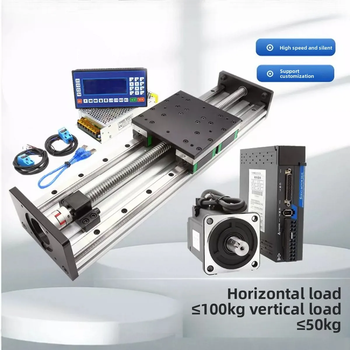 80 servo motor heavy-duty slide module precision bilinear linear guide rail ball screw H150BD