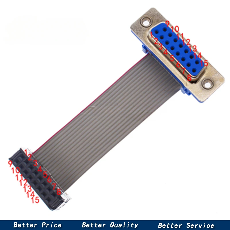 1PCS FC10 Flat Wire to D-sub/DB/Didc-9/15/25/37RS232 DB9 DB15 DB25 DB37 Male and Female wire free com port 30cm Connecting line