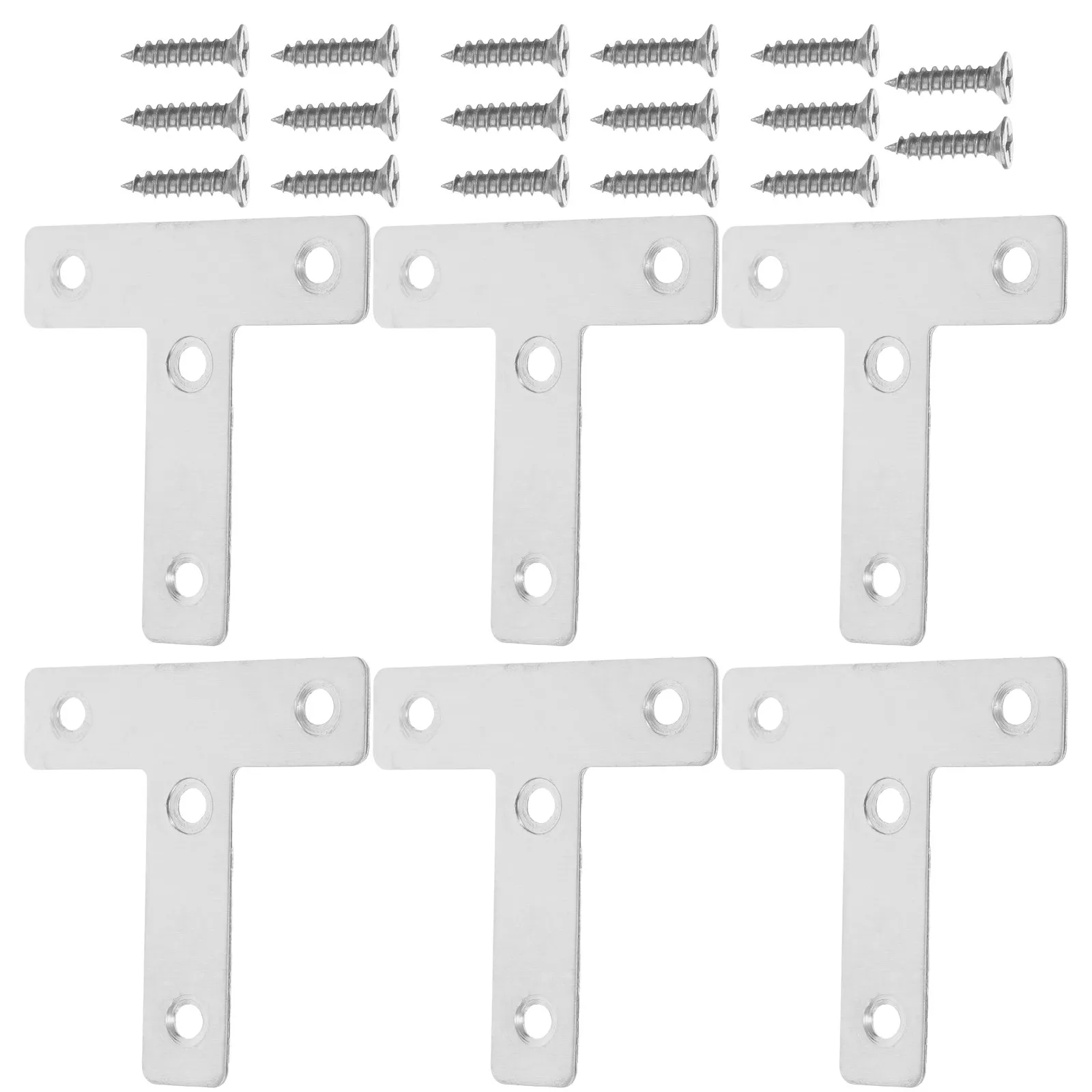 25Pcs Stainless Steel Angle Corner Bracket 4x16mm Flat L-Shape Connector Plate Stable Cabinet Shelf Support Hardware