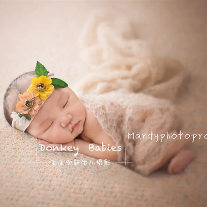 Newborn wrap photography props,baby knit mohair blanket photo props