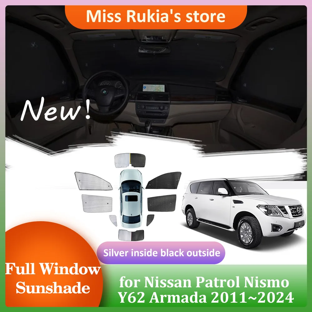 

Full Sunshades for Nissan Patrol Nismo Y62 Armada 2011~2024 Roof Windows Sun Visor Windshield Curtain Sunroof Cover Accessories