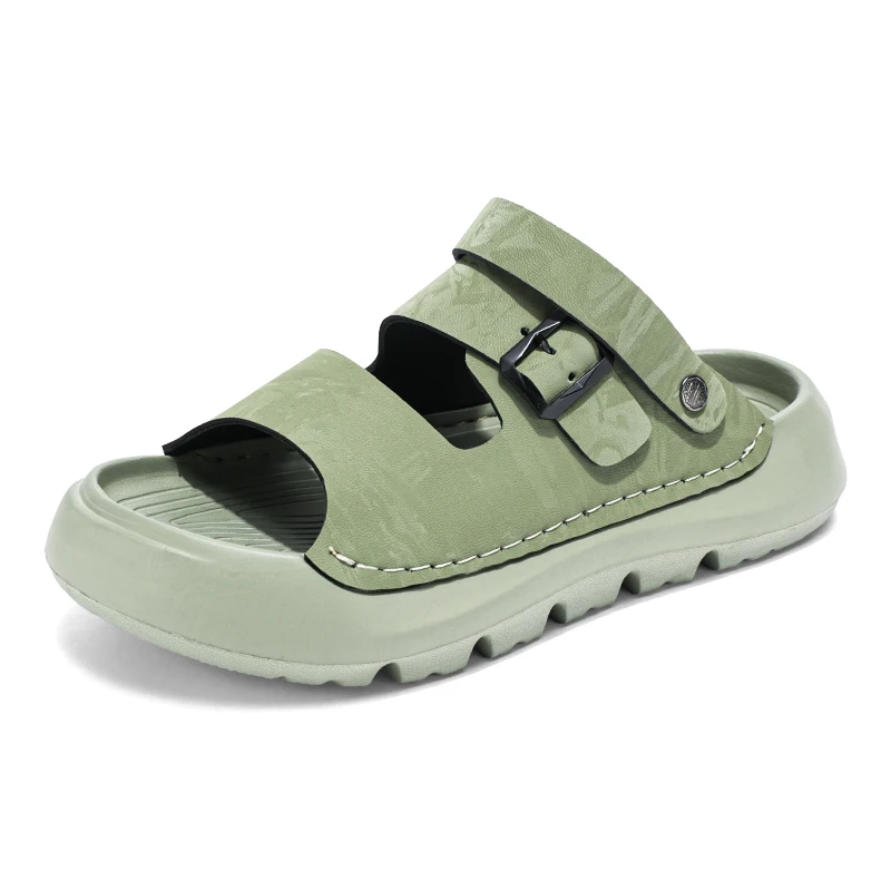 Sandalias de verano hechas a mano para hombre, sandalias romanas para hombre, cómodas zapatillas de doble uso, zapatillas ligeras para exteriores, talla 46