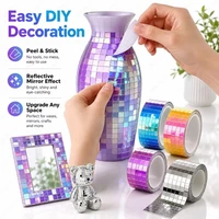 4x100cm DIY Mosaic Mirror Tile Stickers Self Adhesive Wall Decoration Kit 3D Background Decor For Party Holiday Craft Home New 2
