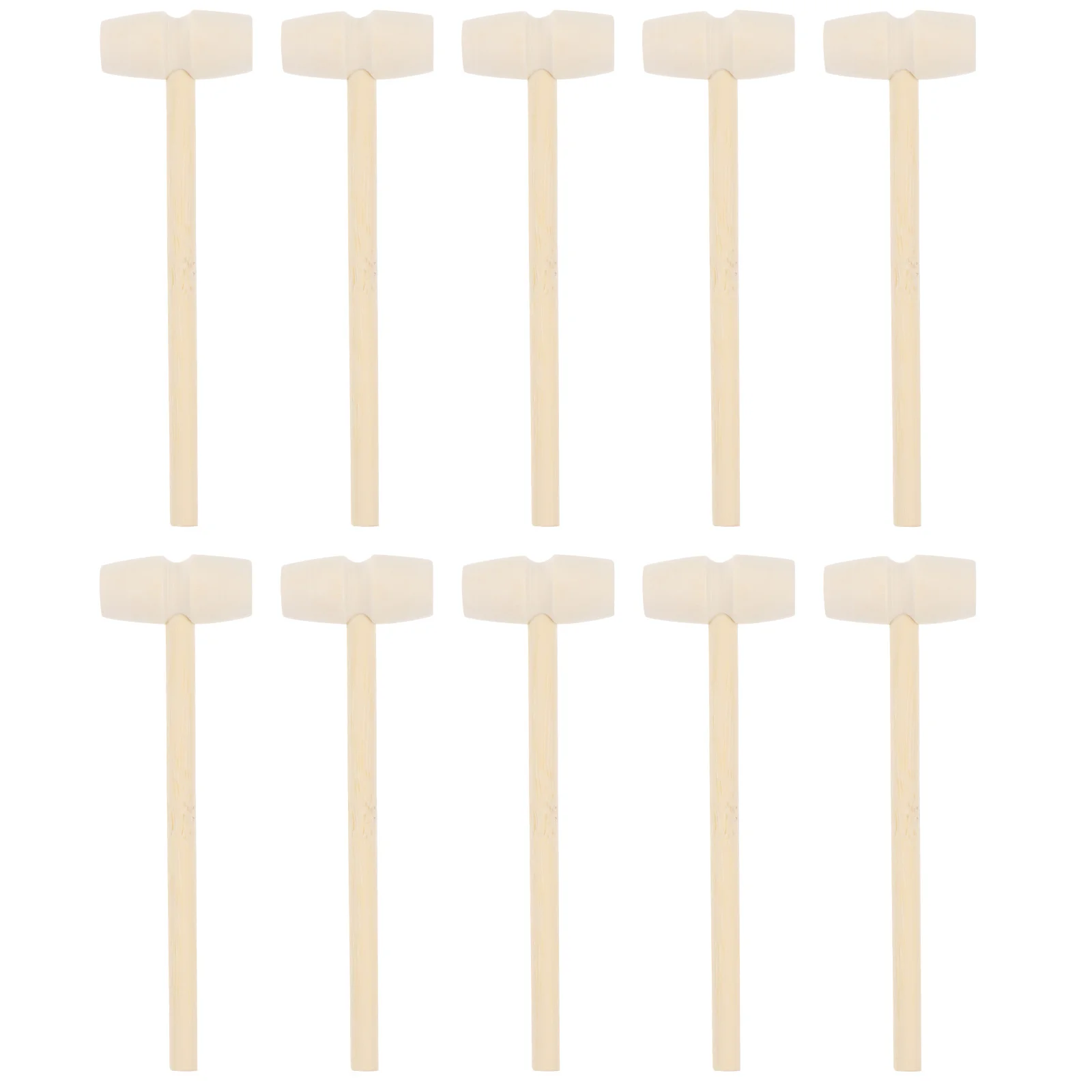 

10Pcs Small Wood Mallets Mini Hammers Solid Wood Safe for Photo Props DIY Decoration Educational Activity Tool Childhood