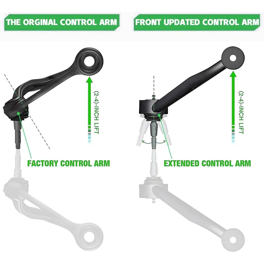 Kit de nivelación de suspensión tubular de brazos de control superiores delanteros para 24 ascensores en Silverado Suburban Avalanche 1500 Tahoe GMC Si 19992006