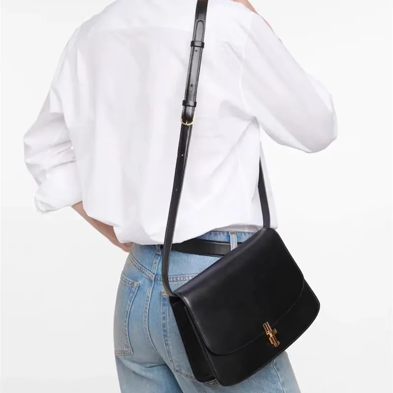 

2024 THE Lady Luxury Box Bag retro Tofu Small Square Shoulder Bag Women's Bag Messenger Female Real Leather Flap Handbag