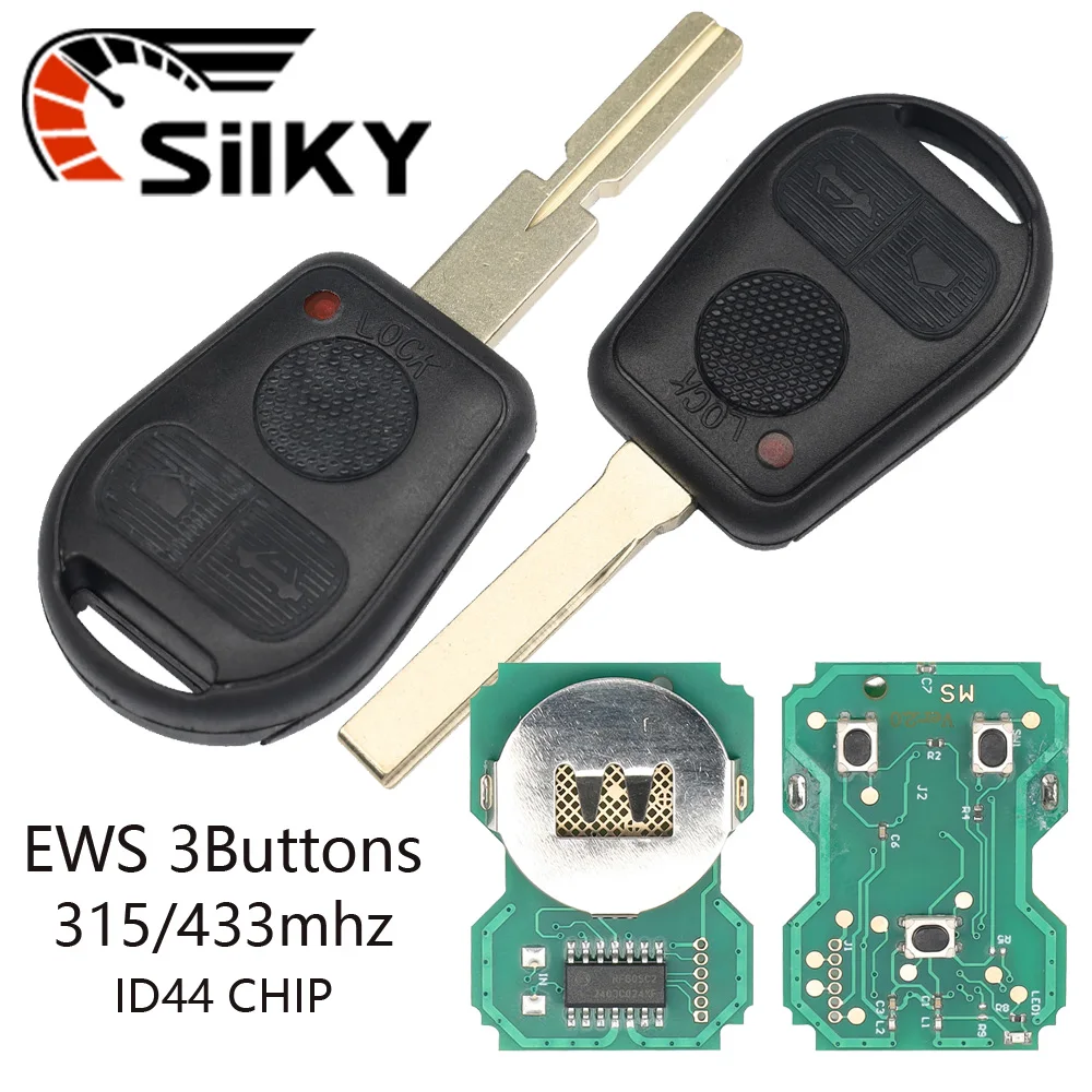 SilKY Remote Car Key 315/433 Mhz ID44 Chip For BMW Z3 E31 E32 E34 E36 E38 E39 E46 Control Key HU92 HU58 BLADE