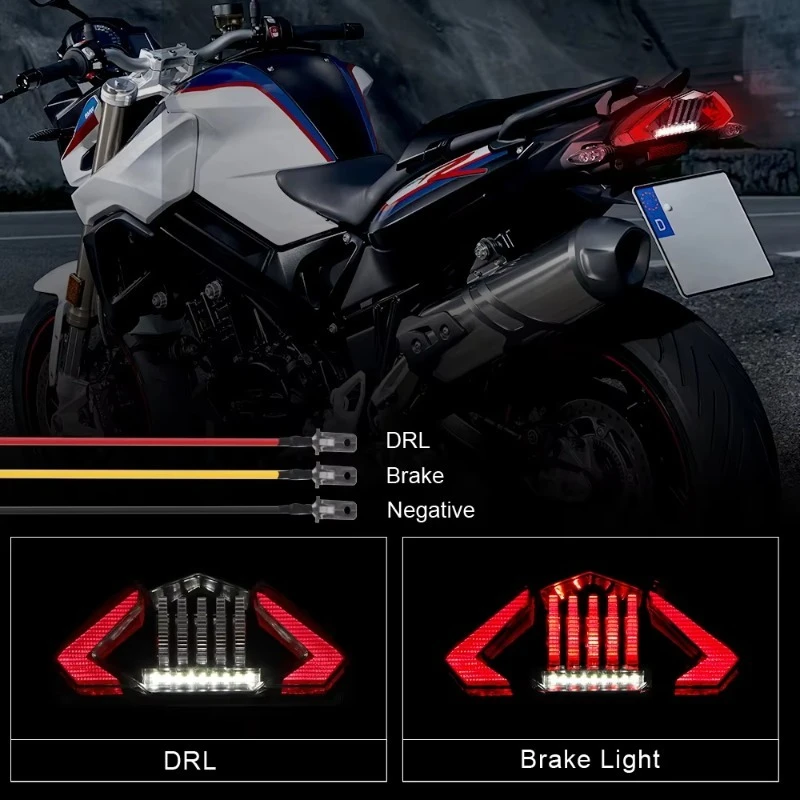 Motorcycle Led Rear Tail Lamps Stop Light Motorcycle Third Brake Warning Lights for F650 Dakar Gs St F800