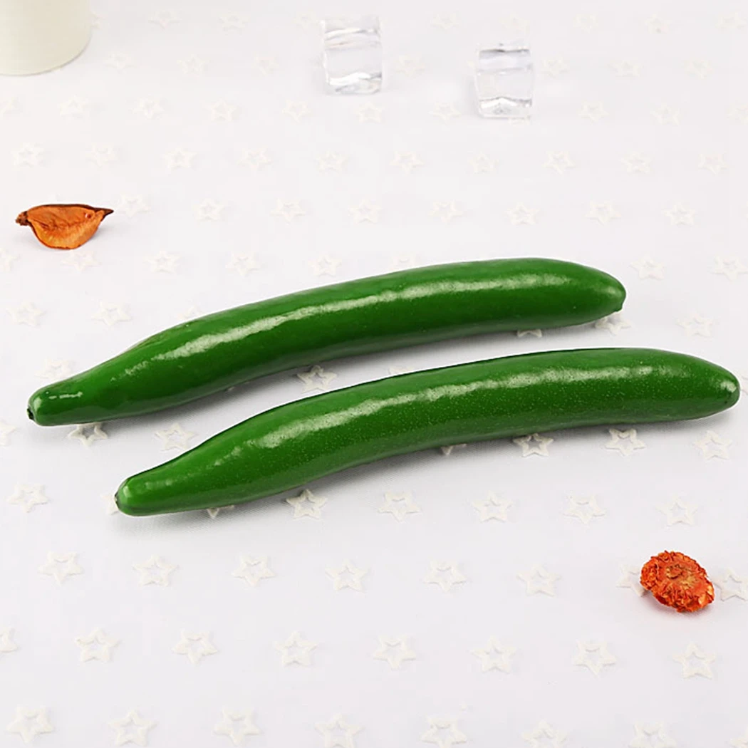 3pcs 24cm Artificial Simulation Cucumber Foam Lifelike Simulation Cucumber Fake Vegetable Props Home Kitchen Decoration Toy