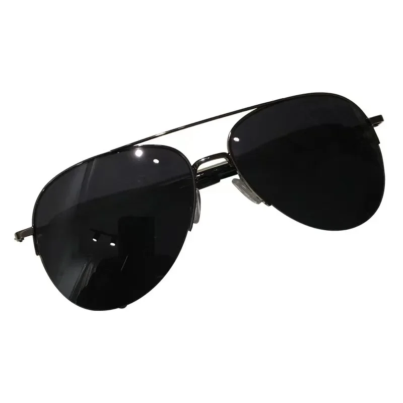 Gafas de sol marrones para hombres, gafas de sol polarizadas de alta gama para conducir, montura grande, sombrilla de cara grande