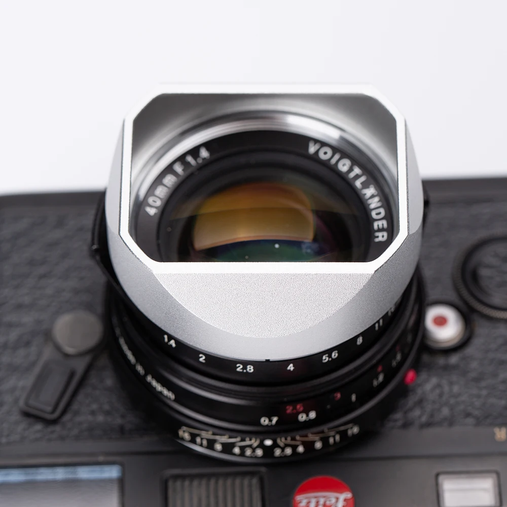 メタルレンズフード レンズシェード フォイアトランダー 35mm F1.4 VM 40 1.4 50 1.5 ライカ 35F2aa LH-6用 レンズフードをキャップに交換