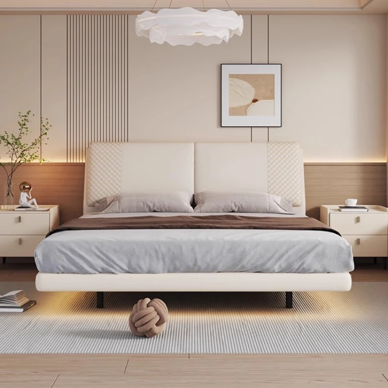 Modern Air Bed Wooden Princess Multifunctional Space Saving Loft Safe Bed Floating Double Letto Matrimoniale Modern Furniture