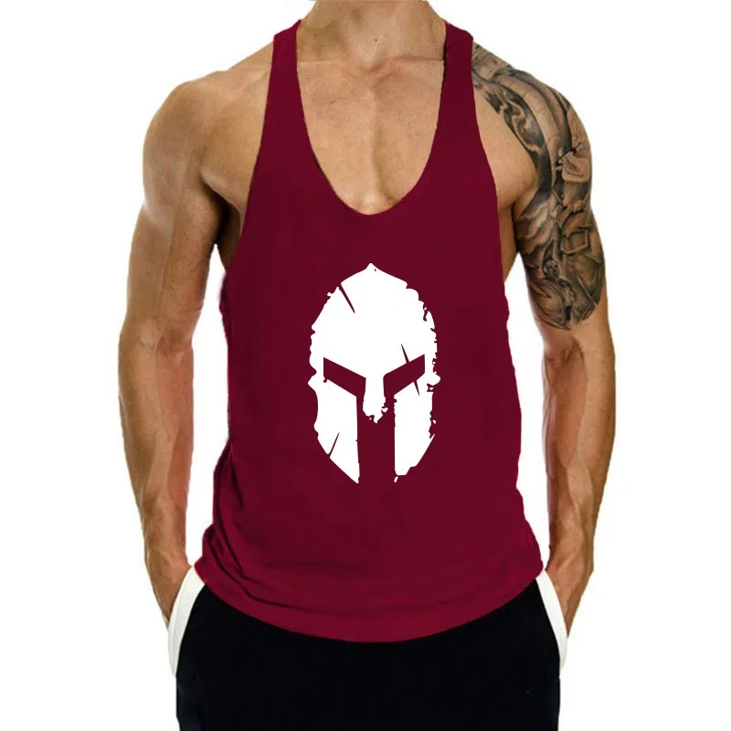 Camisola de alças sem mangas de algodão masculina, corrida de ginástica, canotte, stringer de musculação, camisa fitness, meninos musculares,