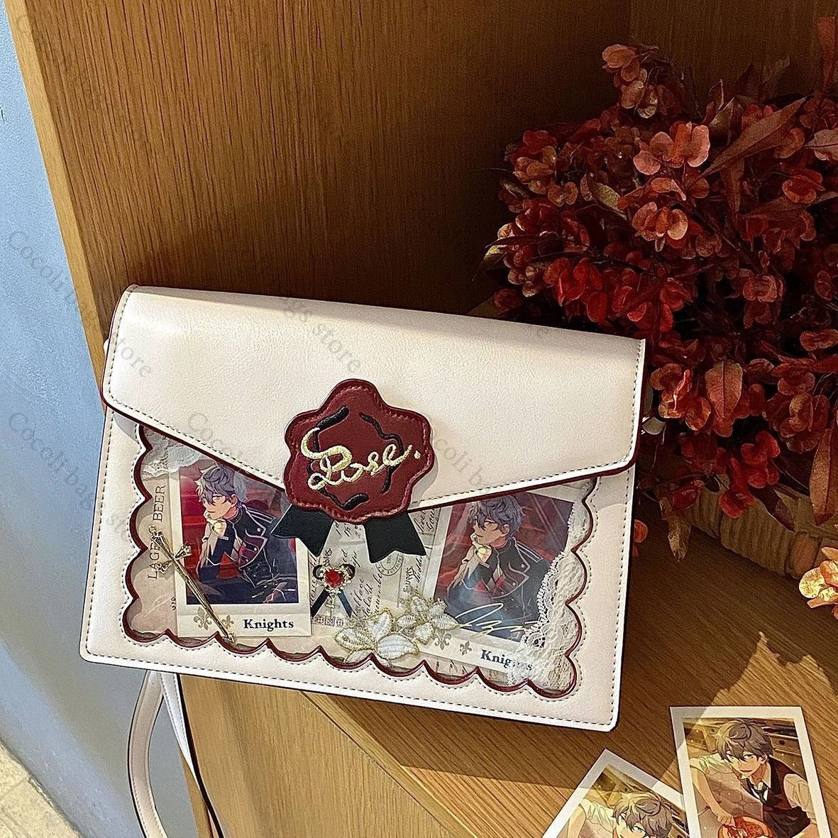 

PU Leather Ita Bag Crossbody Bag with Transparent Pocket Shoulder Bag Crossbody Bag for Women Women's Bag Messenger Bag