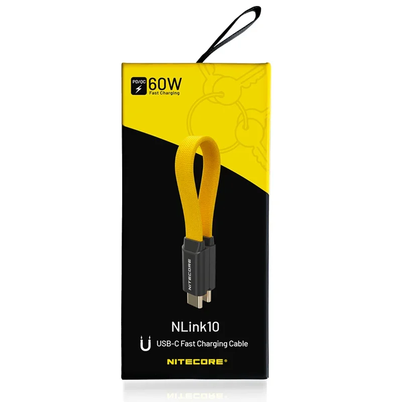 NITECORE NLink10 USB-C 60W Fast Charge Cable 7CM Short Dual Type-C Cable Magnetic Storage for NITECORE NB10000 Power Bank Phone