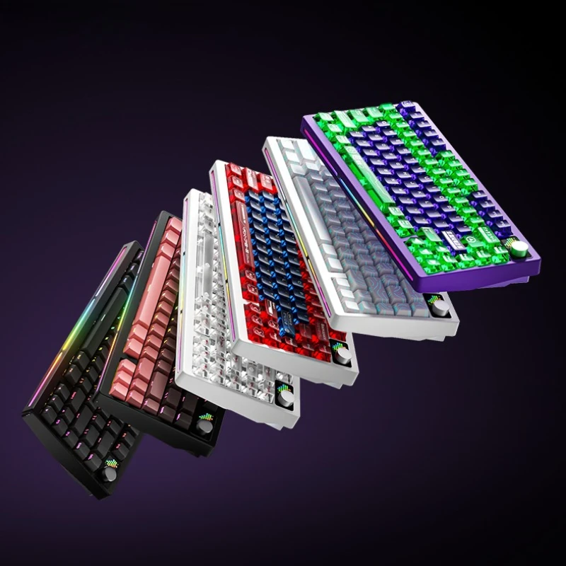 

PMO P75 Wireless Mechanical Keyboard Three-mode RGB Hot-swappable Gasket Structure Low Latency E-sports Gaming Office Keyboard