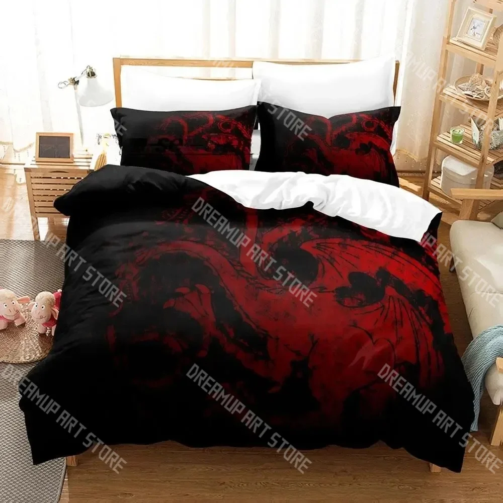 Black and red fire Dragon Bedding Set Single Twin Full Queen King Size Bed Set Kids Bedroom Duvetcover Sets Bed Sheet Set