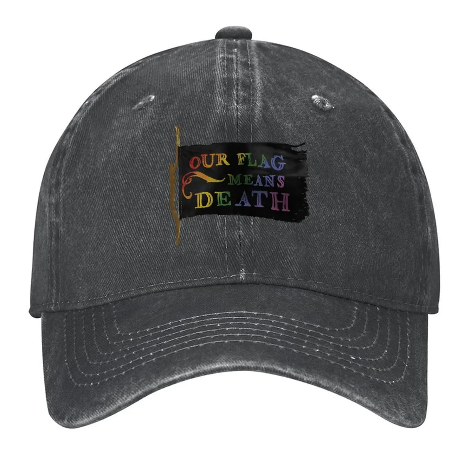 

OFMD Pride Flag - Gay Pride - Rainbow Text Baseball Cap custom caps tactical cap hard hat New In Hat Baseball For Men Women's