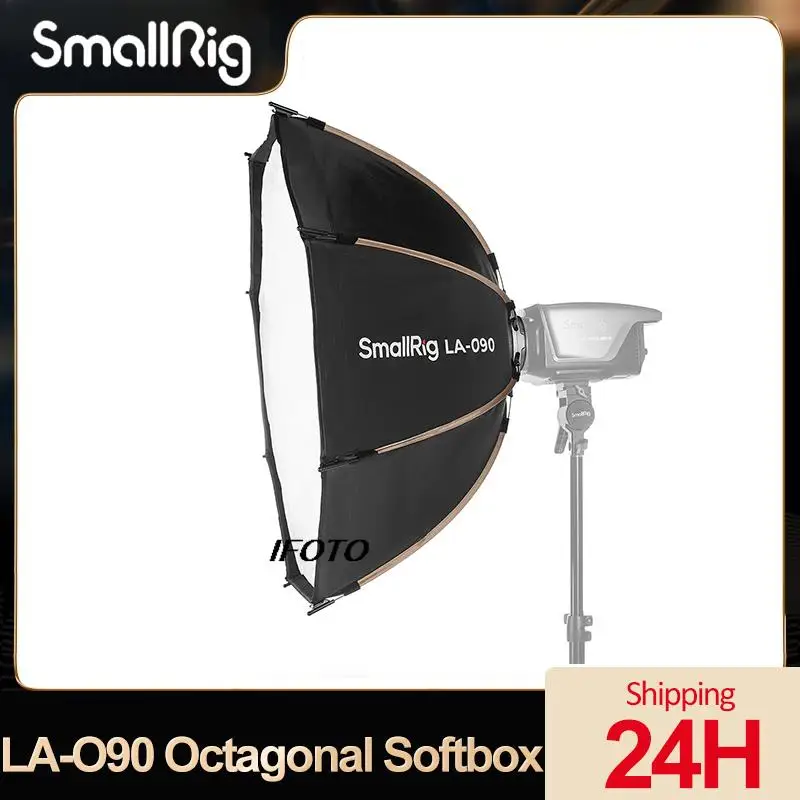 SmallRig LA-O90 Octagonal Softbox for Studio Flash Bowens Mouth Grid Deep Mouth Parabolic Fill Light Round Radome 4633