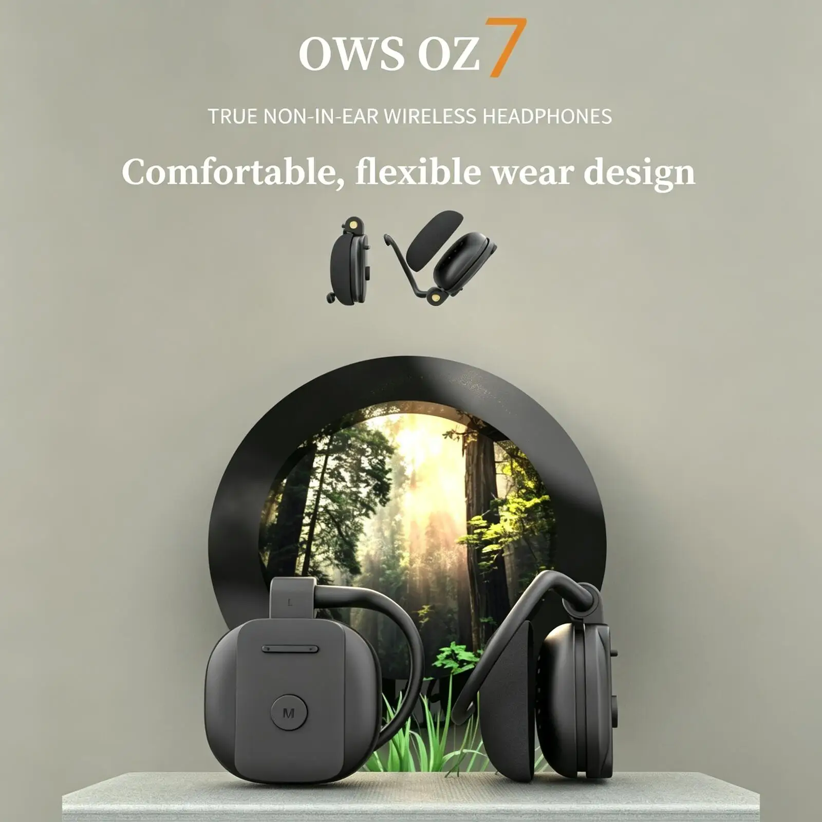 

New OWS Open Ear Wireless Bluetooth Headphones, 30H Ultra Long Battery, Lightweight Earhook Earphones for Sports Music Gaming