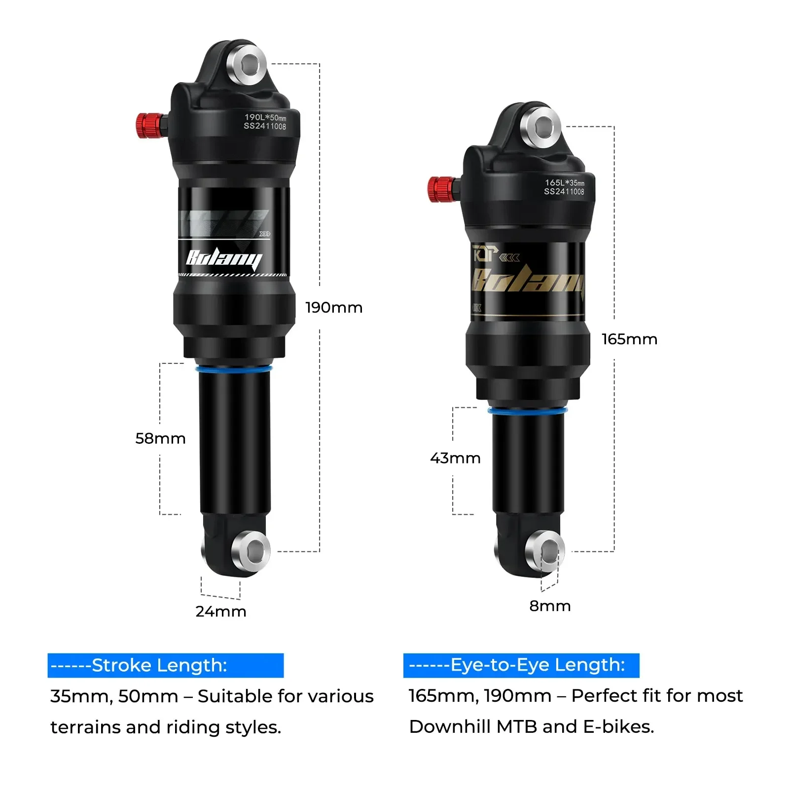 

Bolany MTB складной велосипед задние амортизаторы воздушное демпфирование регулируемый амортизатор 165 мм/190 мм скутер сплав MTB велосипедная часть