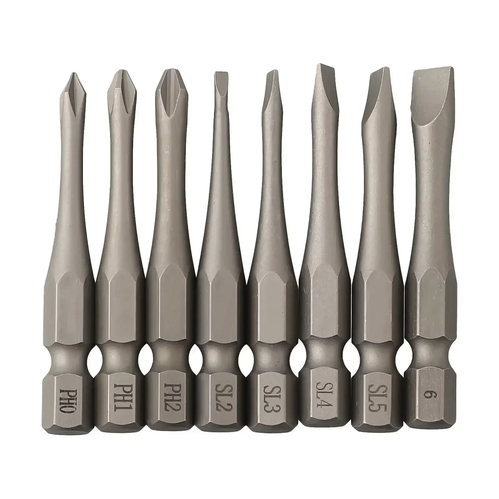

1pc 50mm Length 1/4Inch Hex Slotted Cross Screwdriver Bits PH1 PH2 PH3 SL3 SL4 SL5 SL6 Alloy Steel Electric Screw Drivers Tools