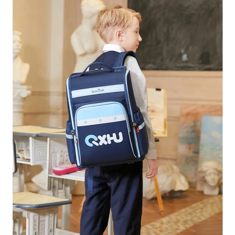 Grade 1-6 Kinder Britischen Stil Große Kapazität PU Rucksäcke Neue Primäre Mädchen Junge Wasserdicht Fashion Schulranzen für Studenten heißer