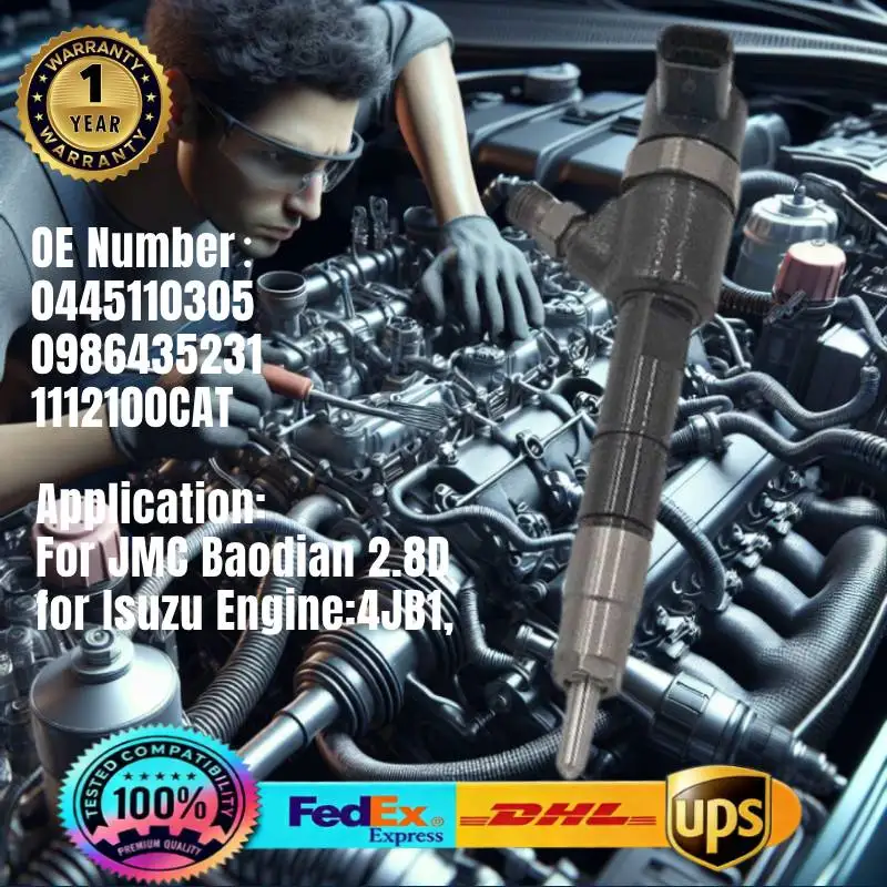 

0445110305 0986435231 1112100CAT Common Rail Fuel Injector for Isuzu Engine 4JB1 JMC Baodian 2.8D