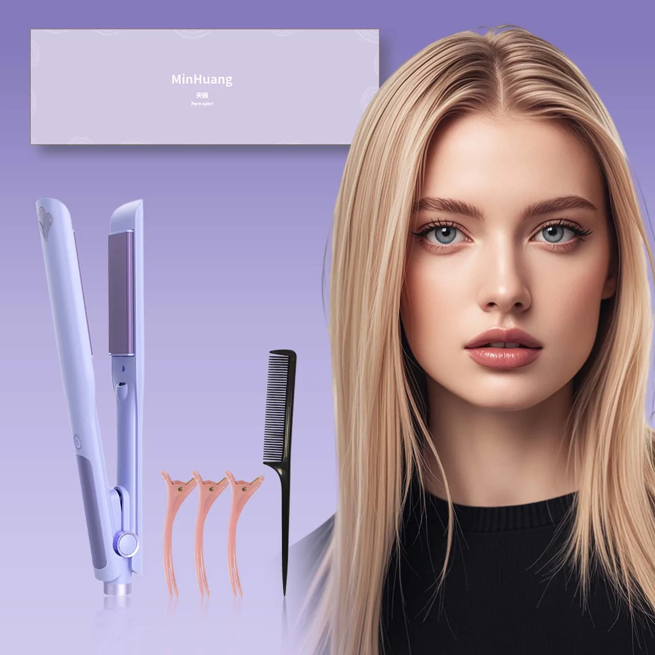 

Professional mini Hair Straightener – Digital LCD Display, Travel-Friendly Fast Heating Flat Iron & Curler for Salon Results