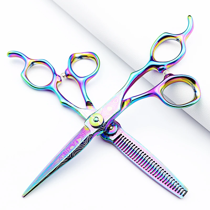 Hairdressing Haircut 6.0'' Professional Hair Scissors Cutting Shears Thinning Razors Comb Set Salon Barber & Home Dropshipping