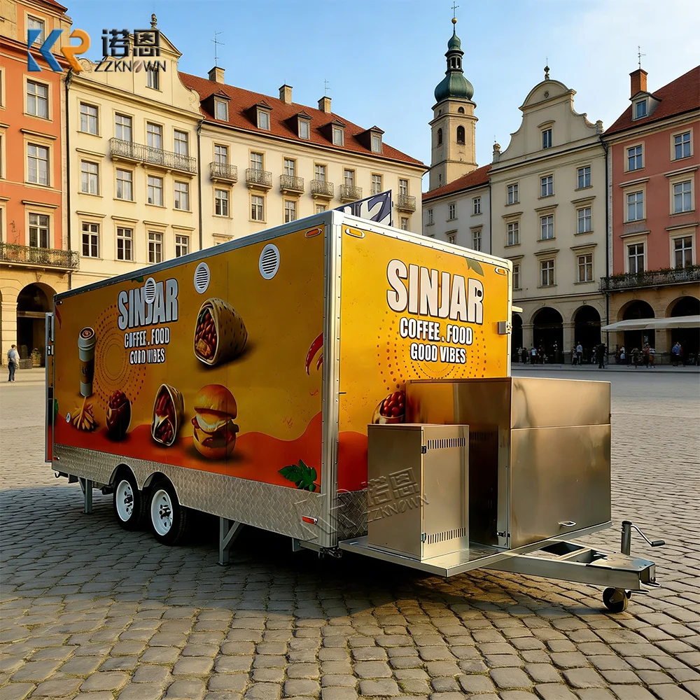 Catering Trailer Pizza Coffee Fast Food Truck with Full Kitchen Hamburger Chips Fast Food Truck