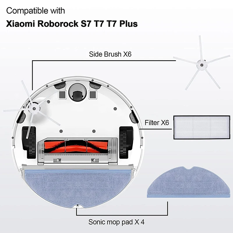 진공 청소기 교체 액세서리 키트, 샤오미 로보락 S7 T7 T7 플러스와 호환, 16 개