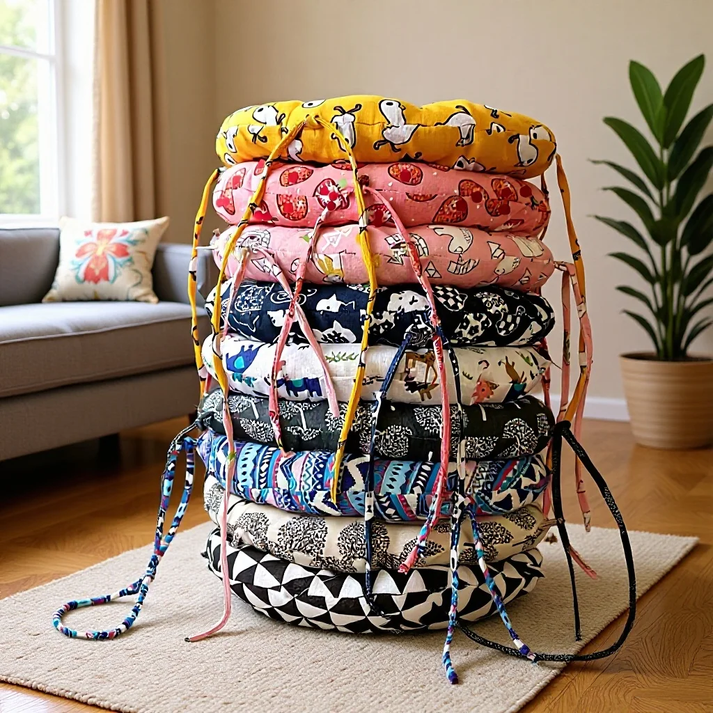 

Всесезонный утолщенный круглый коврик-подушка для стула, татами, с креплением на завязках, нескользящим основанием, мягкий и удобный, для домашнего декора