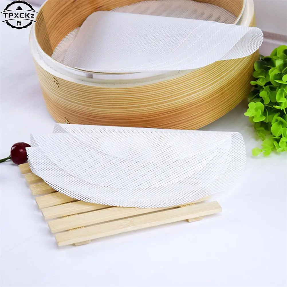 Non-Stick White Silicone Steamer Dim Sum Paper Restaurant Kitchen Under Steamers Mat Kitchen Cooking Tools Accessories