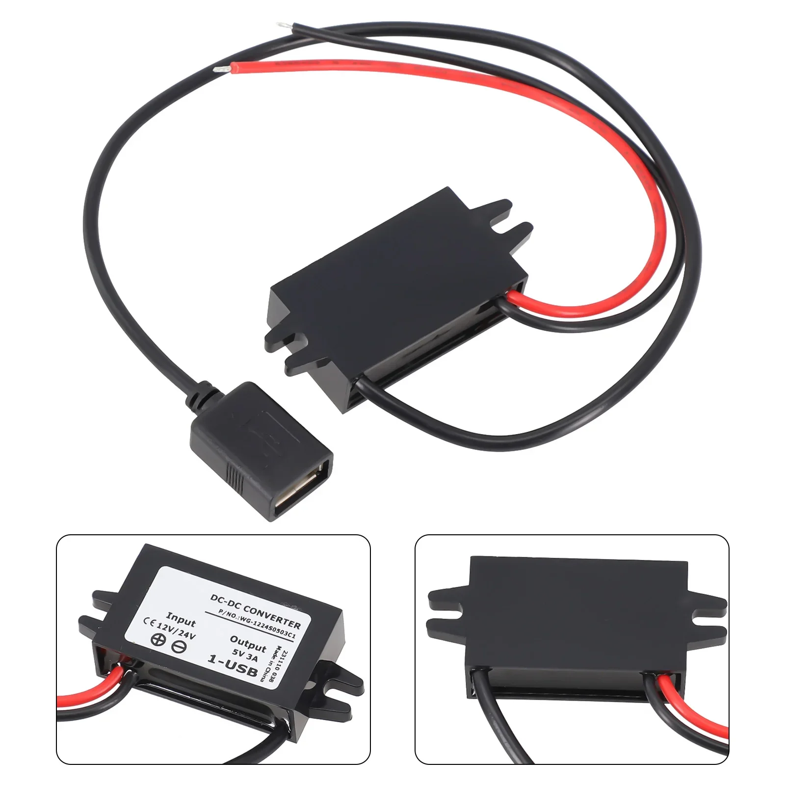 Adapter IP68 3A 5V DC 63*27*14mm Car Charger Step Down Lightweight Parts Power Converter Replacement Accessories