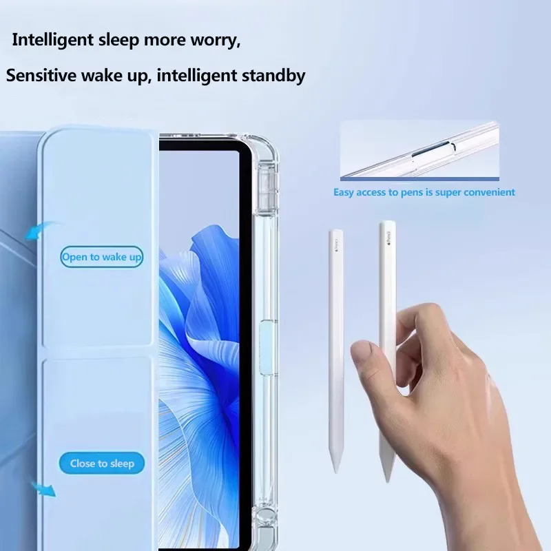 New Tablet Case for Huawei MatePad SE 11 12.2  Air 12 X 2024 Air11.5 S Pro 11 10.8 13.2 10.4 Y-fold Stand Acrylic Pen Slot Cover