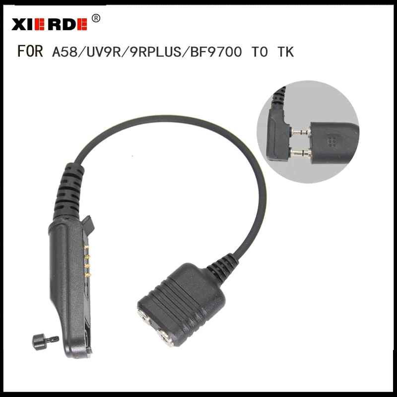 

Earphone Cable Adapter For Baofeng 9700 A58 UV-XR GT-3WP UV-9R Plus Radio to 2 Pin Headset Speaker Mic