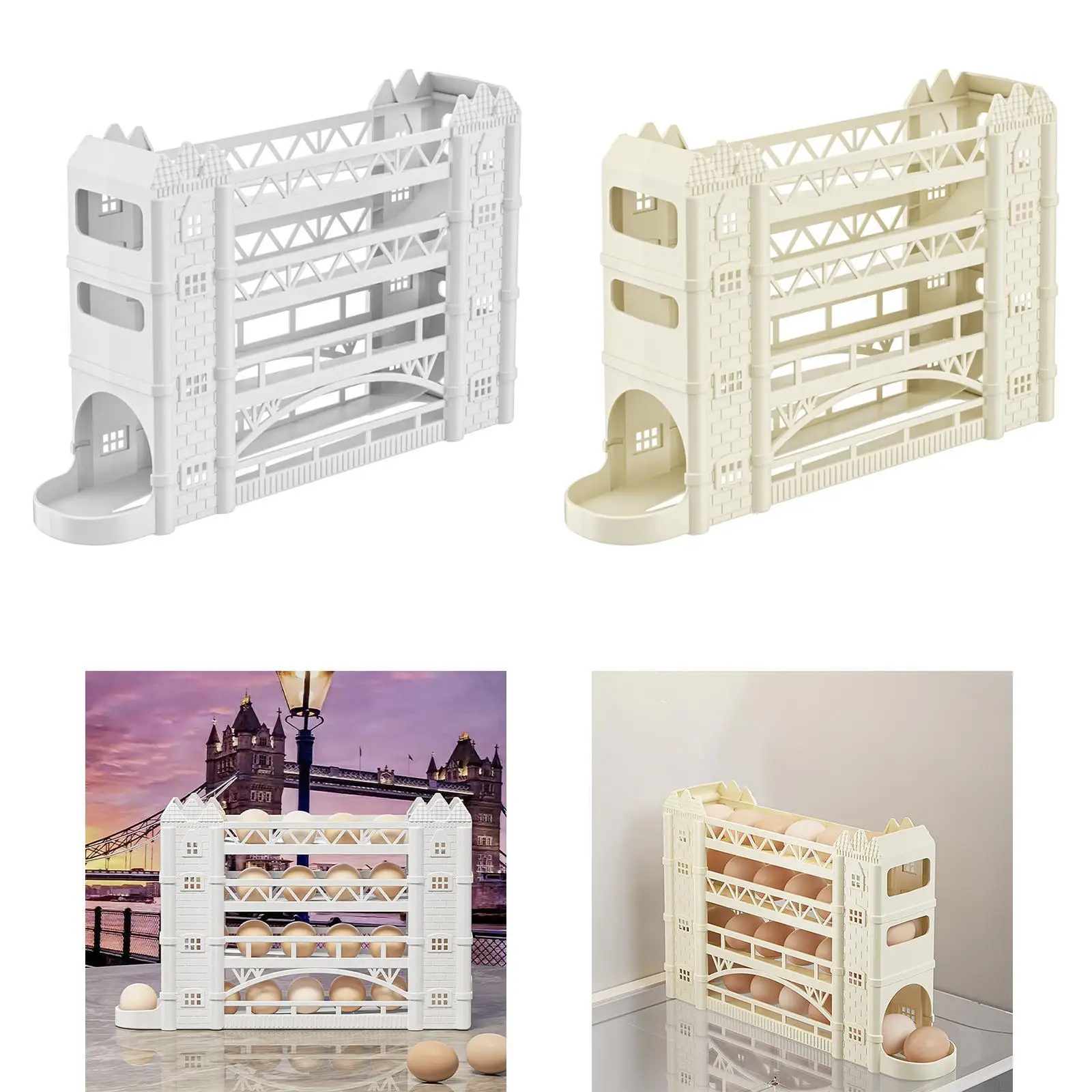 

Egg Holder for Fridge Egg Tray Egg Organizer Container Egg Dispenser Holder Fridge Egg Organizer for Cabinet Counter Pantry