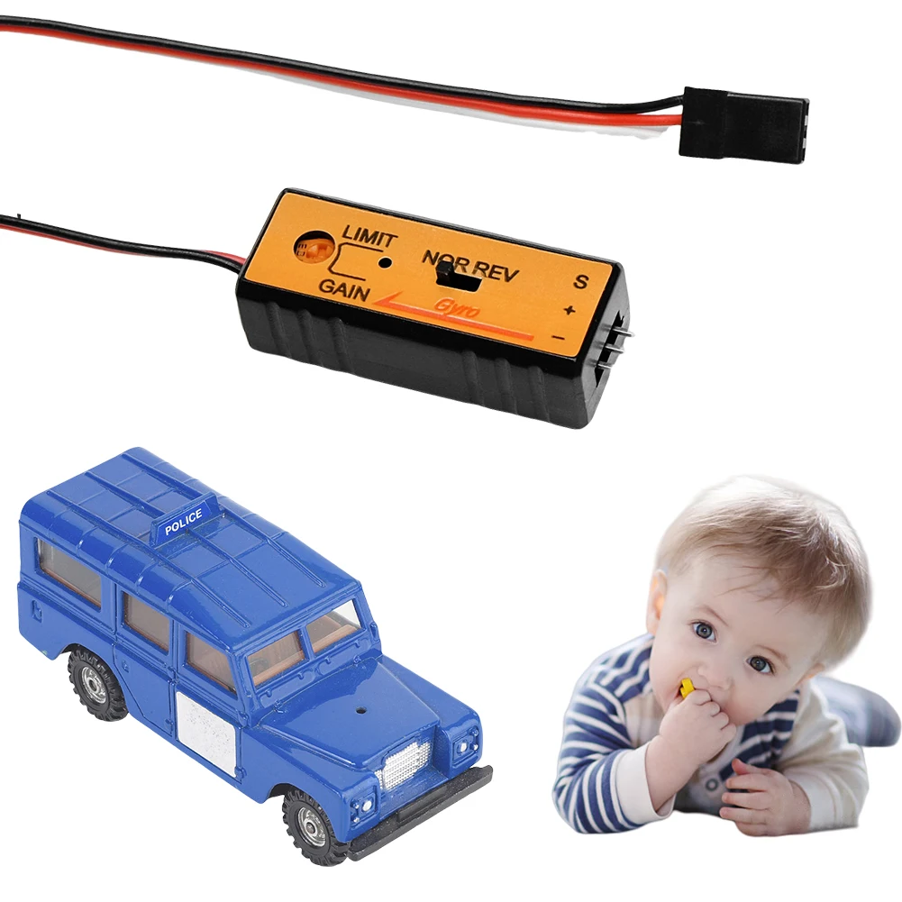 RC Car Boat Mini Gyro Gyroscope Gain Sensitivity Adjustment Module High-speed Drift Auxiliary Gyro for RC Car/Boat/Drift Racing