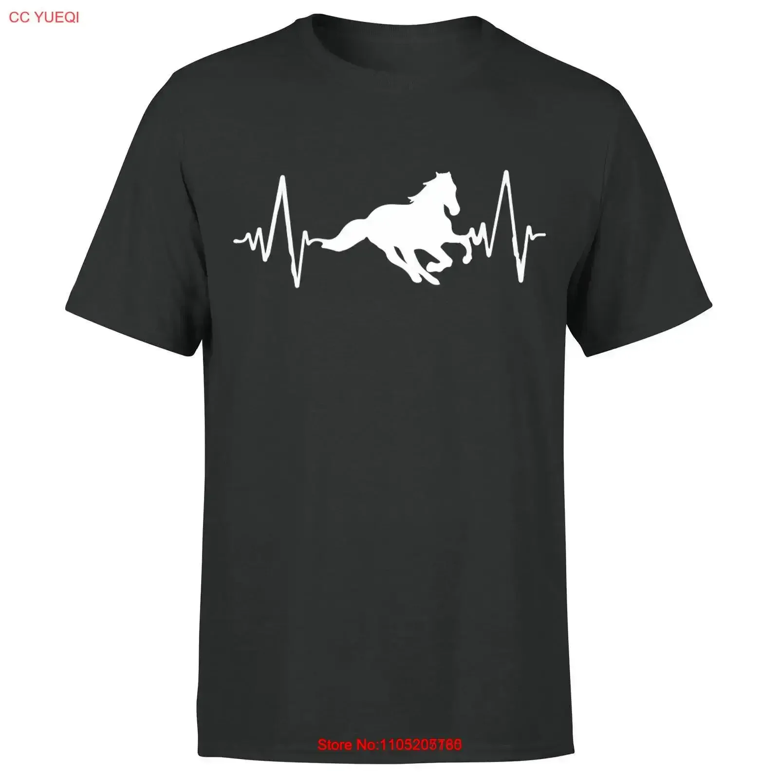 تي شيرت على شكل حصان نبضات القلب لمحبي الحيوانات لركوب الخيل، قميص مضحك عتيق مغسول ملابس الشارع الشهير للارتداء اليومي، أزياء قابلة للتنفس للجنسين #1