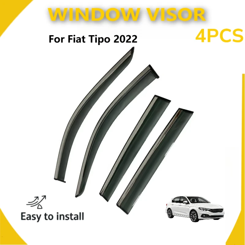 High Toughness All-Weather Rain Guard for Fiat Tipo 2022 - Stylish Side Window Sun Visor, Vent Visor & Wind Deflector