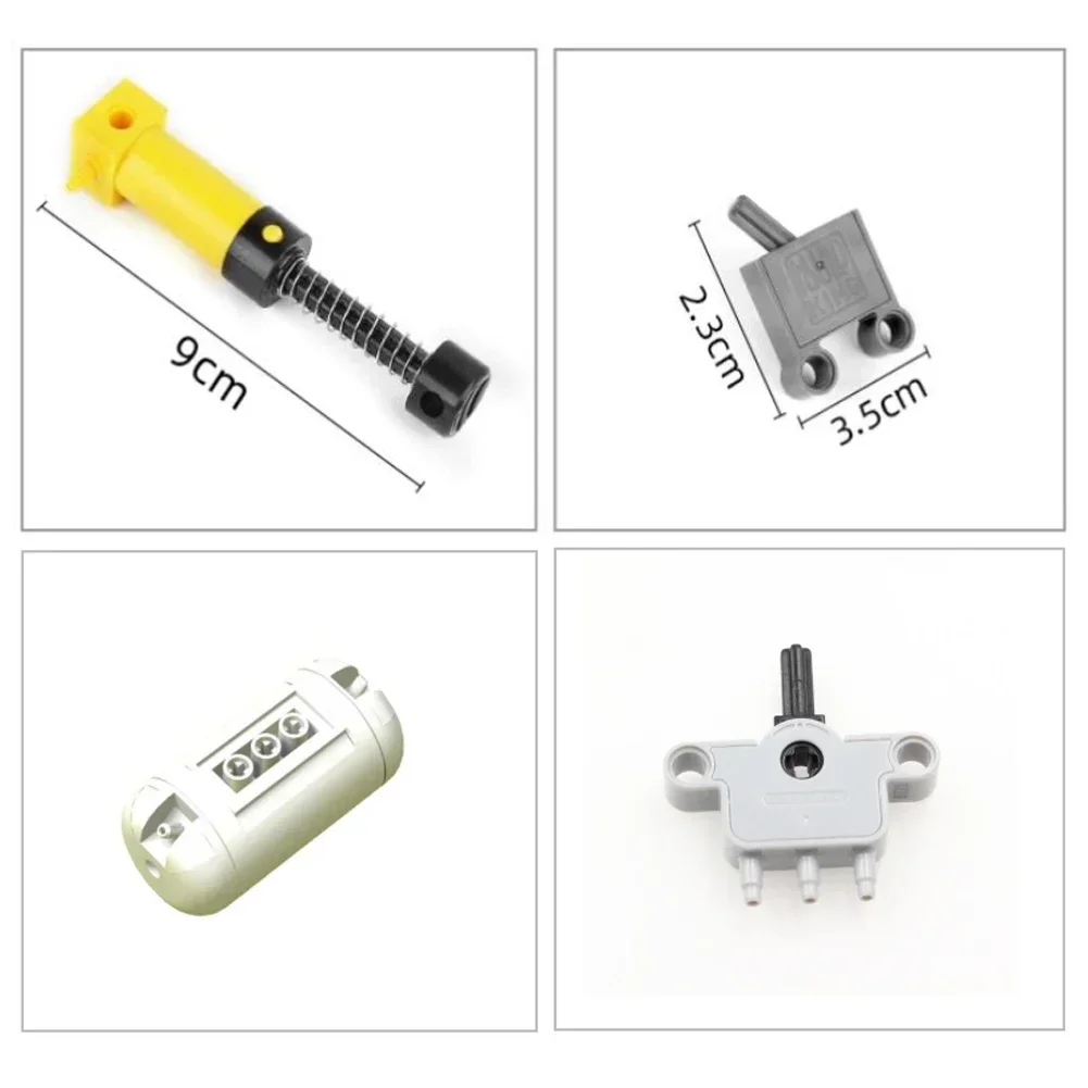 Technical Pneumatic Parts Air Pump Piston Push Rods Switch Valve Cylinders Linear Actuators For Building Block 47225 19476 19478