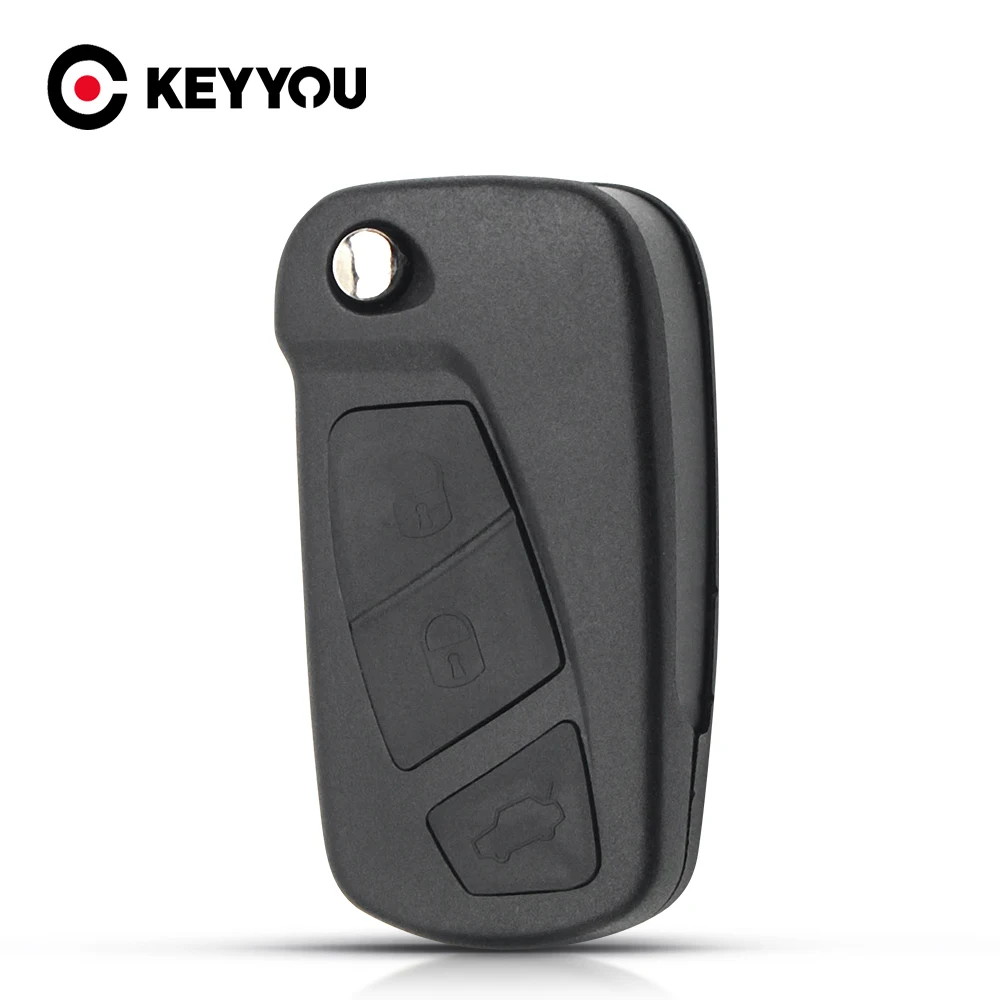 KEYYOU Folding Key Case Shell Fob For Ford KA MK2 2008-2016 3 Buttons SIP22 Blade Remote Flip Car Key Cover Repair Replacement