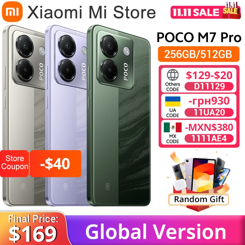 POCO M7 Pro versión Global MTK Dimensity 7025-Ultra 120Hz FHD + pantalla AMOLED para el cuidado de los ojos cámara de 50MP 5110mAh batería NFC