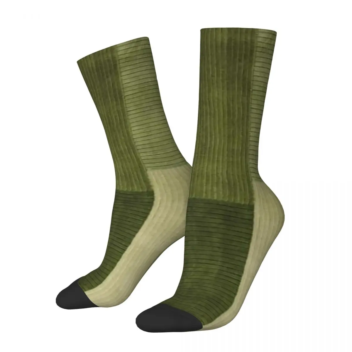 Calcetines largos de pana verde salvia para hombre y mujer, medias absorbentes de sudor, Harajuku, accesorios para todas las estaciones