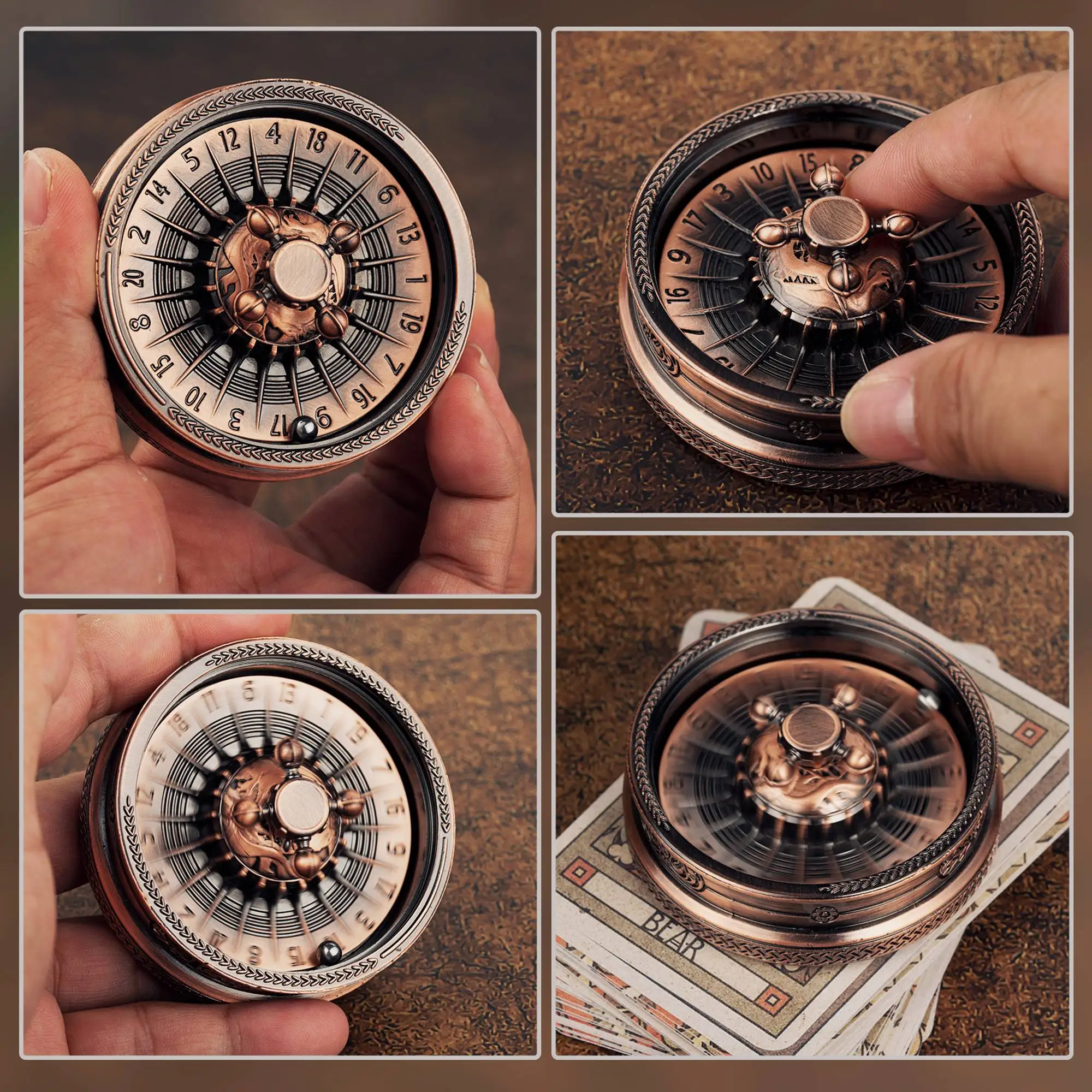 

2025 Dragon Roulette dices Fingertip gyro dice DND Metal Dice for Dungeons and Dragons role playing RPG games Metal Dragon Dice