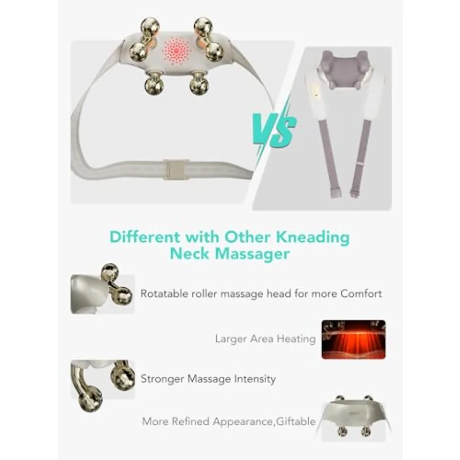 مدلك الرقبة لتخفيف الآلام مدلك شياتسو للرقبة والكتف مع تصميم مرن للحرارة للاسترخاء وإعادة العضلات