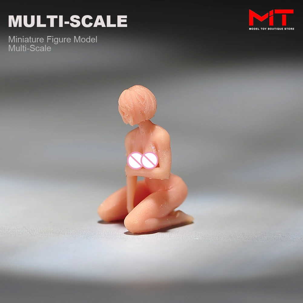 Miniatures Unpainted 1/24 1/43 1/64 1/87 Scale Mini Bikini Girl Shorts Boys Figure Beach Scene Model Figurine for Cars Vehicles